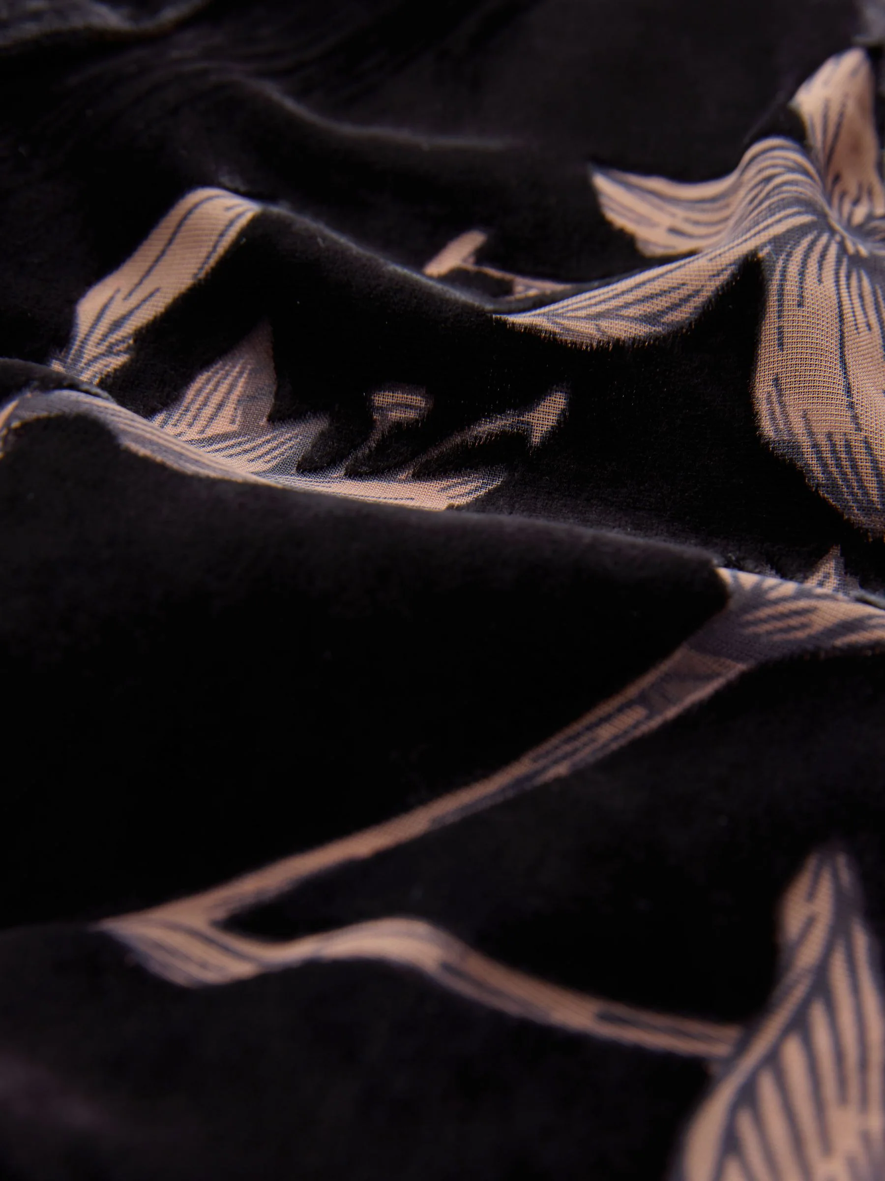 Zwart bloemenprint - Print N.Premium Velvet Robe