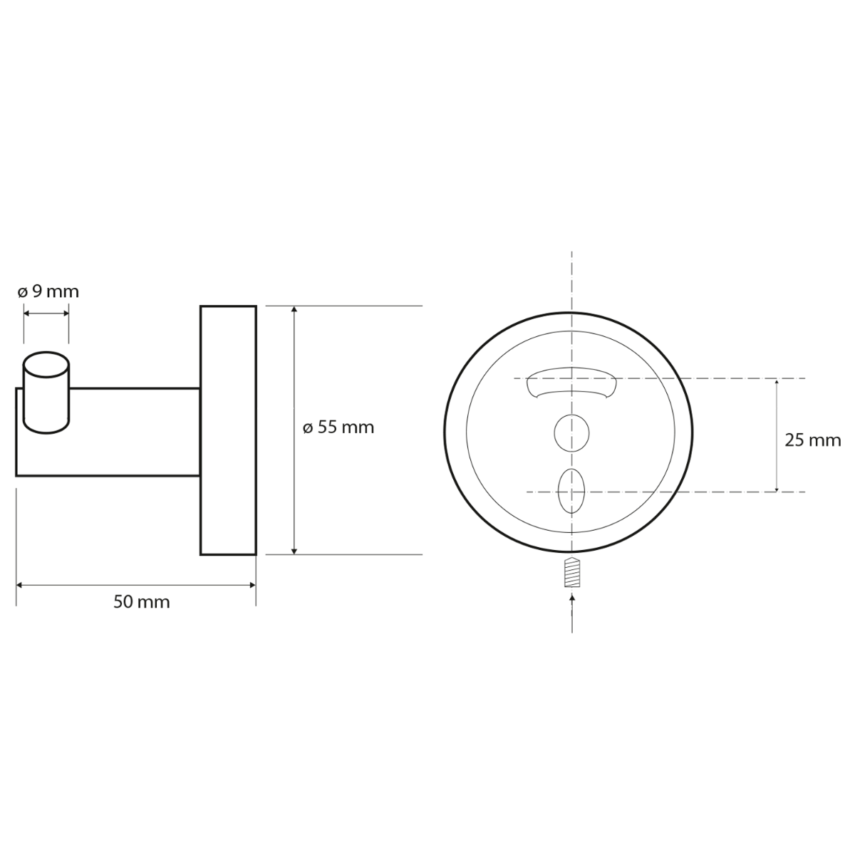 Sapho X-Round dubbele haak zwart