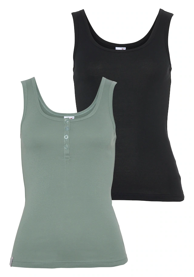KangaROOS Tanktop, 2 Stk. einmal mit und einmal ohne Knopfleiste