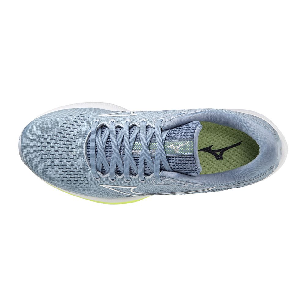 Mizuno WAVE RIDER 25 - Chaussures running Femme heather/white/neolime