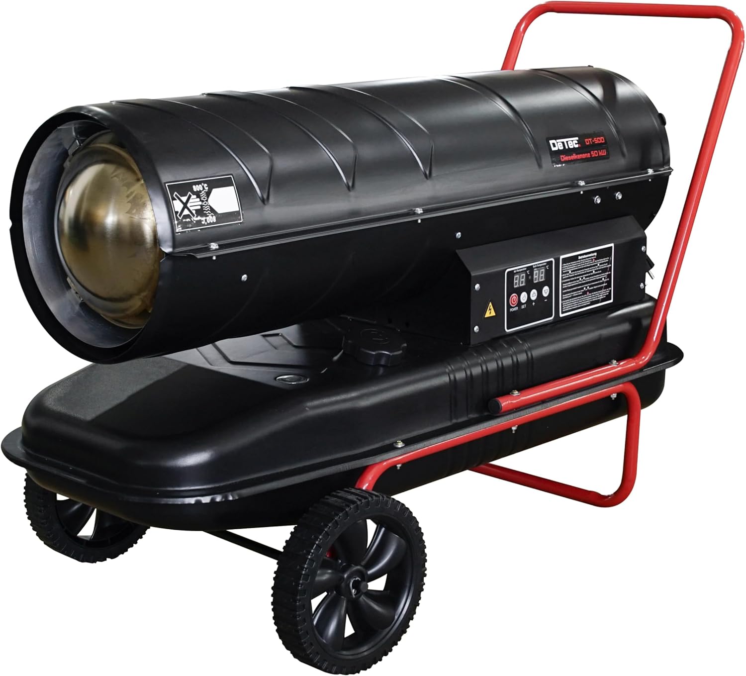 Ölheizgebläse DT-50D | Diesel Heizkanone 50 kW | Ölheizer mit 56L Diesel Tank Heizöl gebläse Hallenheizung Dieselheizer Dieselkanone