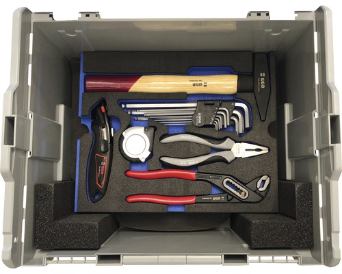 Universele gereedschapskoffer Industrieel L-BOXX 445 x 245 x 358 mm 80-delig blauw/grijs/wit