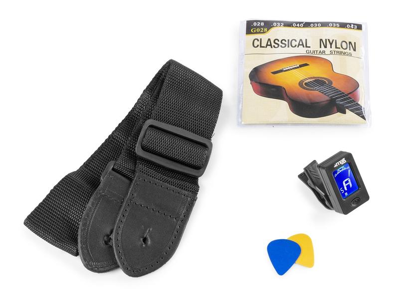 MAX Akustikgitarre SoloArt Kit Natur Klassische Gitarre mit Zubehör