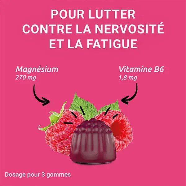 Suplemento alimentar Mag2 Gomas de Framboesa para Nervosismo e Fadiga 2x45 Gomas