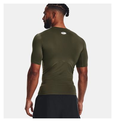Maillot manches courtes de compression Under Armour HeatGear Kaki Homme