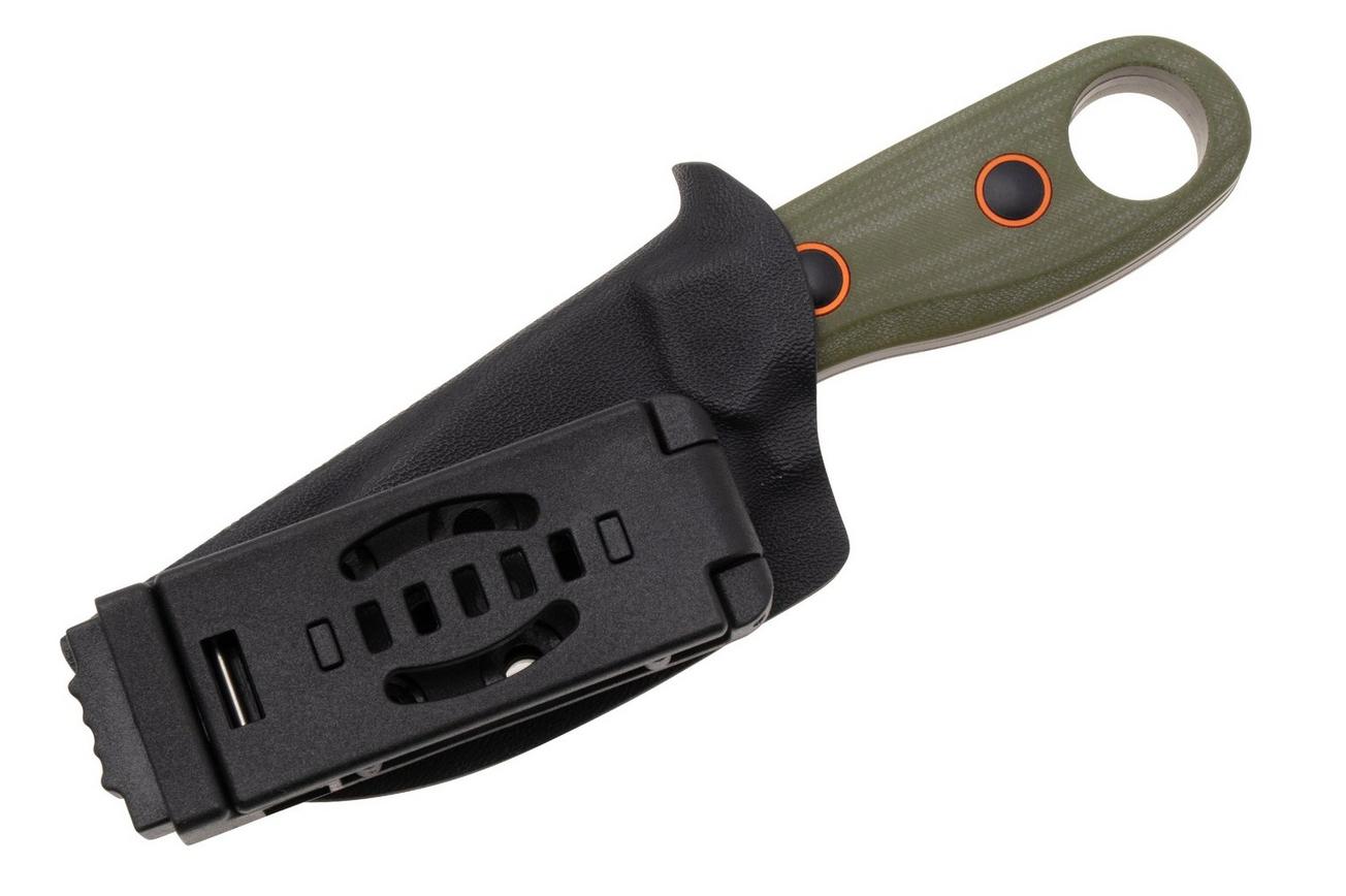 Kizer Beaver 1078A1 Blackwashed D2, Olive Green G10, vaststaand mes