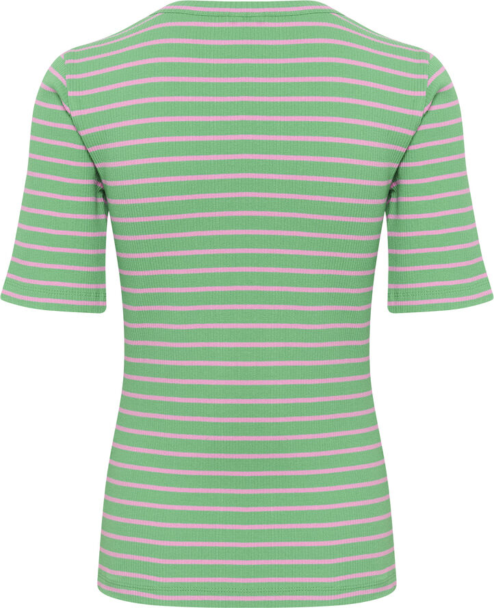 Culture CUdolly O-neck T-Shirt Green/pink stripe