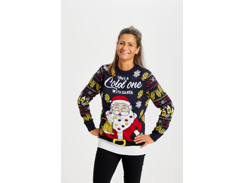 Christmas Sweats Have a Cold One With Santa LED M Weihnachtspullover
