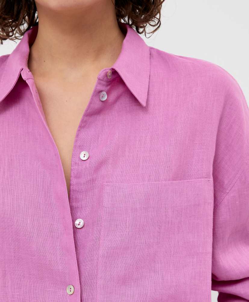 Camisa de manga comprida, 100% linho