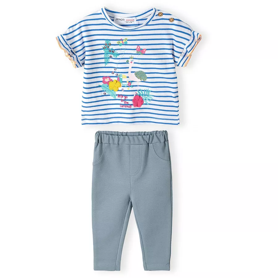 MINOTI T-Shirt und Leggings im Set WeißHellblau