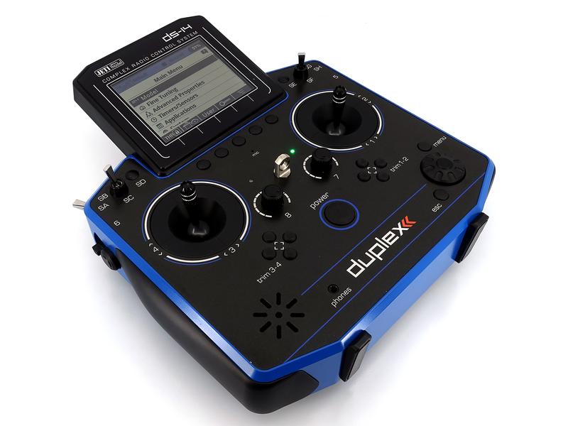 Jeti Fernsteuerung DS-14 II Multimode Blau 10-Kanal Jeti Duplex Handsender