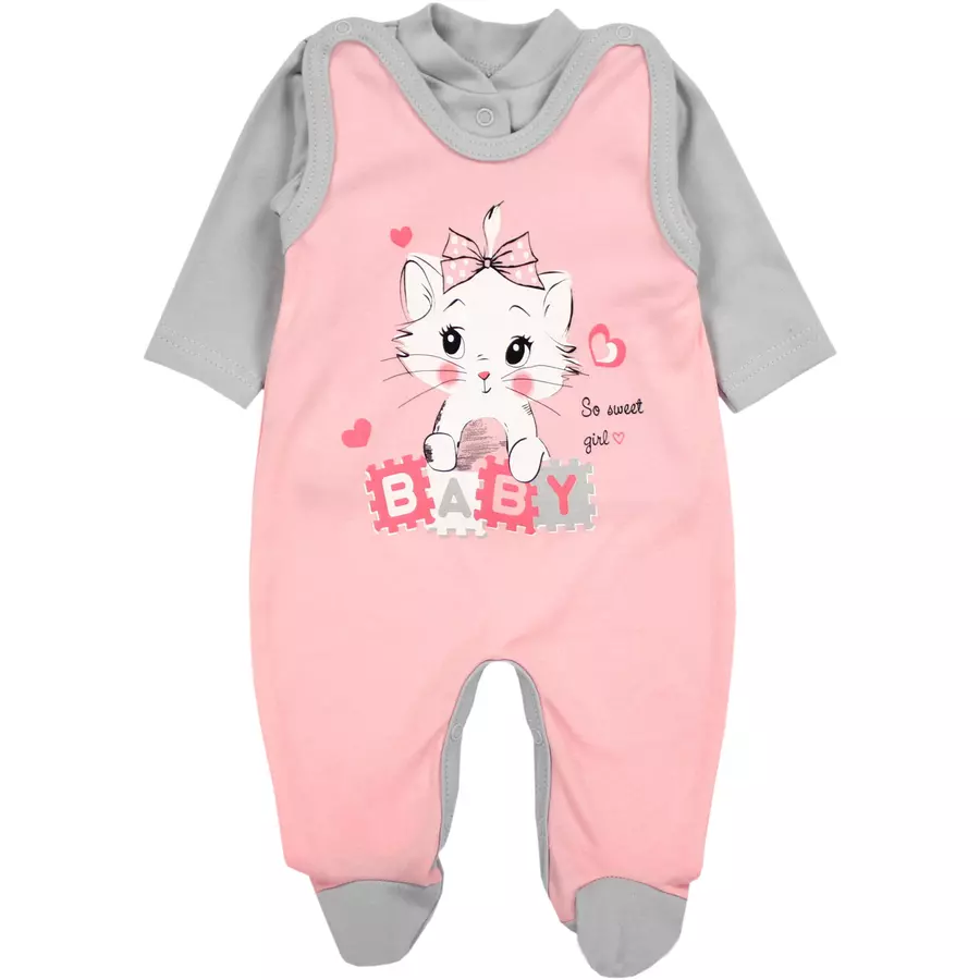 TupTam Baby Unisex Strampler-Set mit Aufdruck Spruch 2-tlg rosaanthrazit