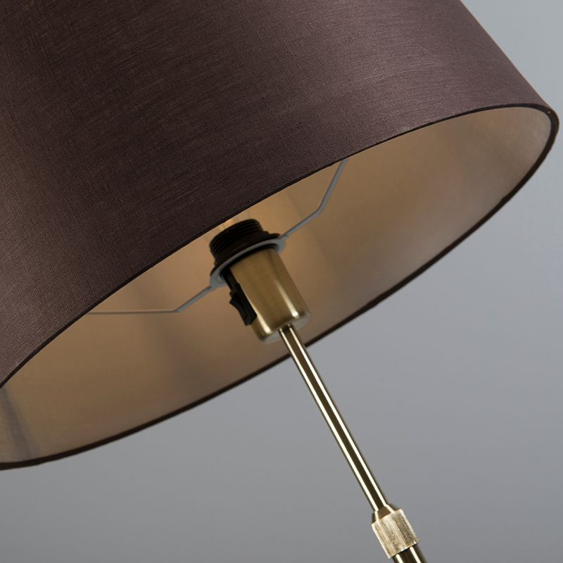 Vloerlamp goud/messing met kap bruin 45 cm verstelbaar - Parte