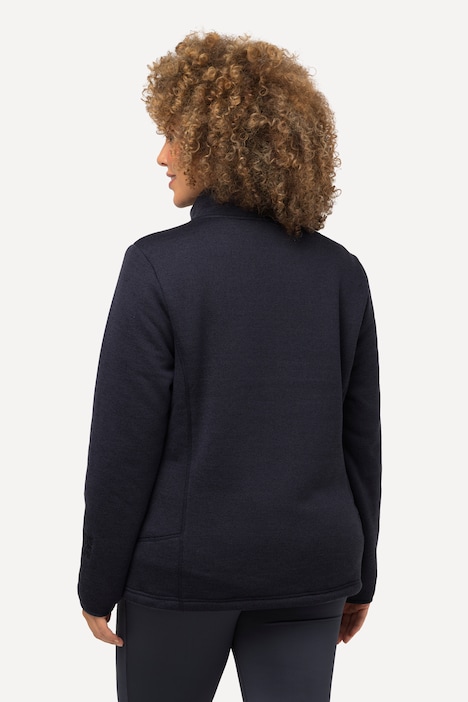 Strickfleece-Jacke, Teddyfleece, Stehkragen, Zipptaschen