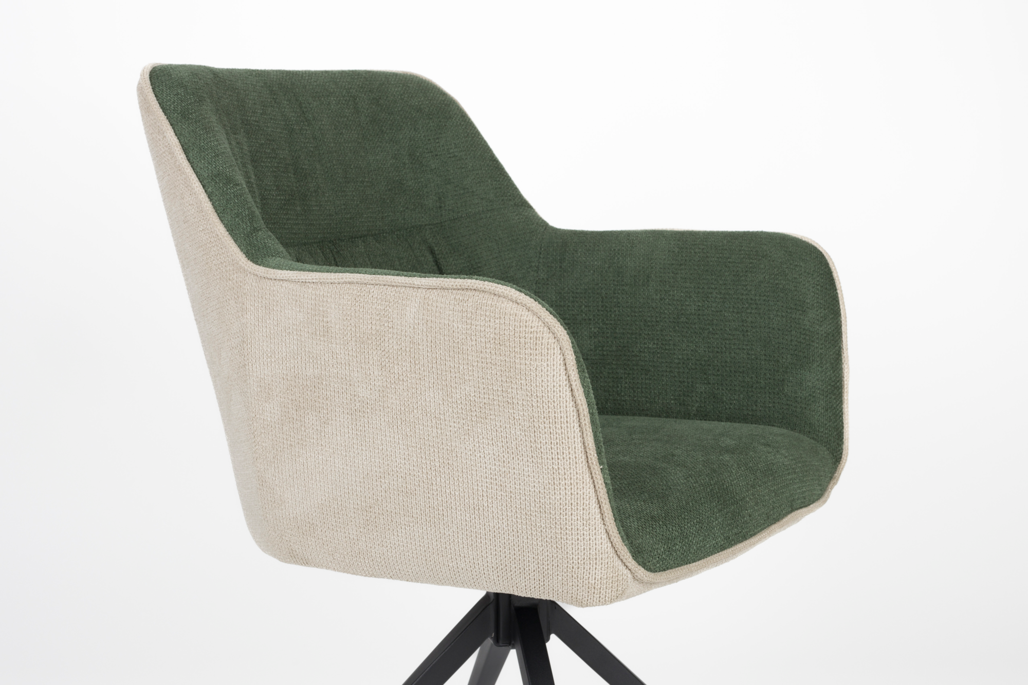 Eetkamerstoel Daley beige/groen - set van 2