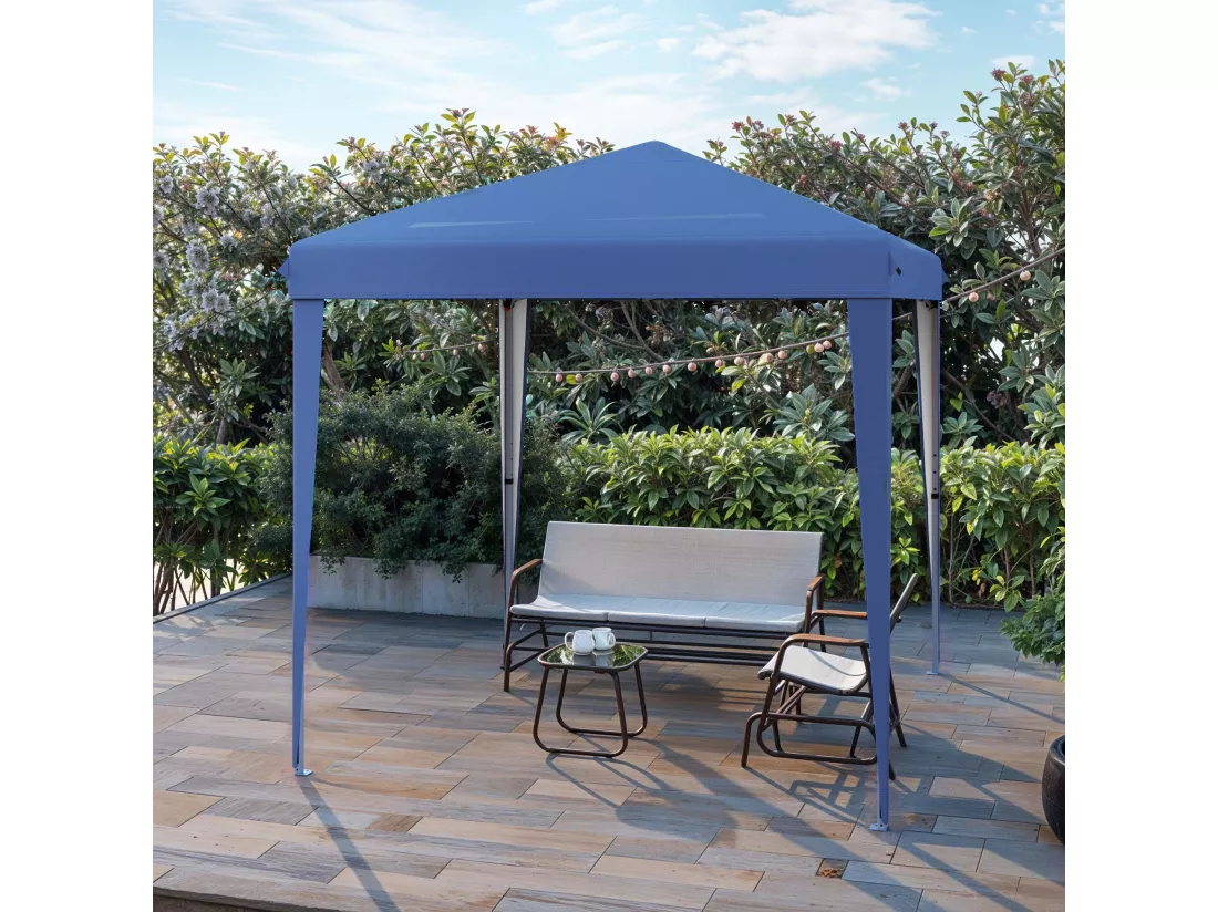 YITAHOME Tonnelle de Jardin - 3x3m - Pliable - Imperméable - Extérieur - Anti-UV - Bleu - pour Camping/Fête/Plage/Terrasse/Marchés