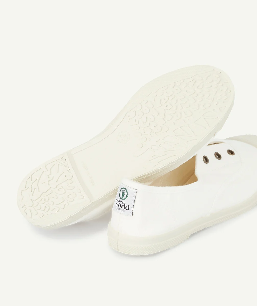 NATURAL WORLDBASKETS BASSES BLANCHES EN TOILE FILLE