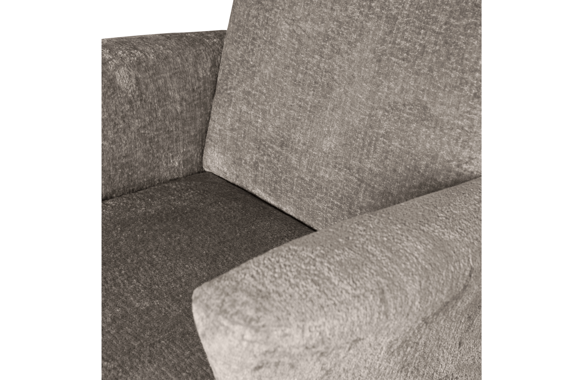Fauteuil Muse taupe grof geweven stof
