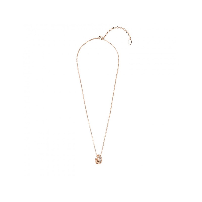 Pendentif Circle Hoop - Or Rosé et Cristal
