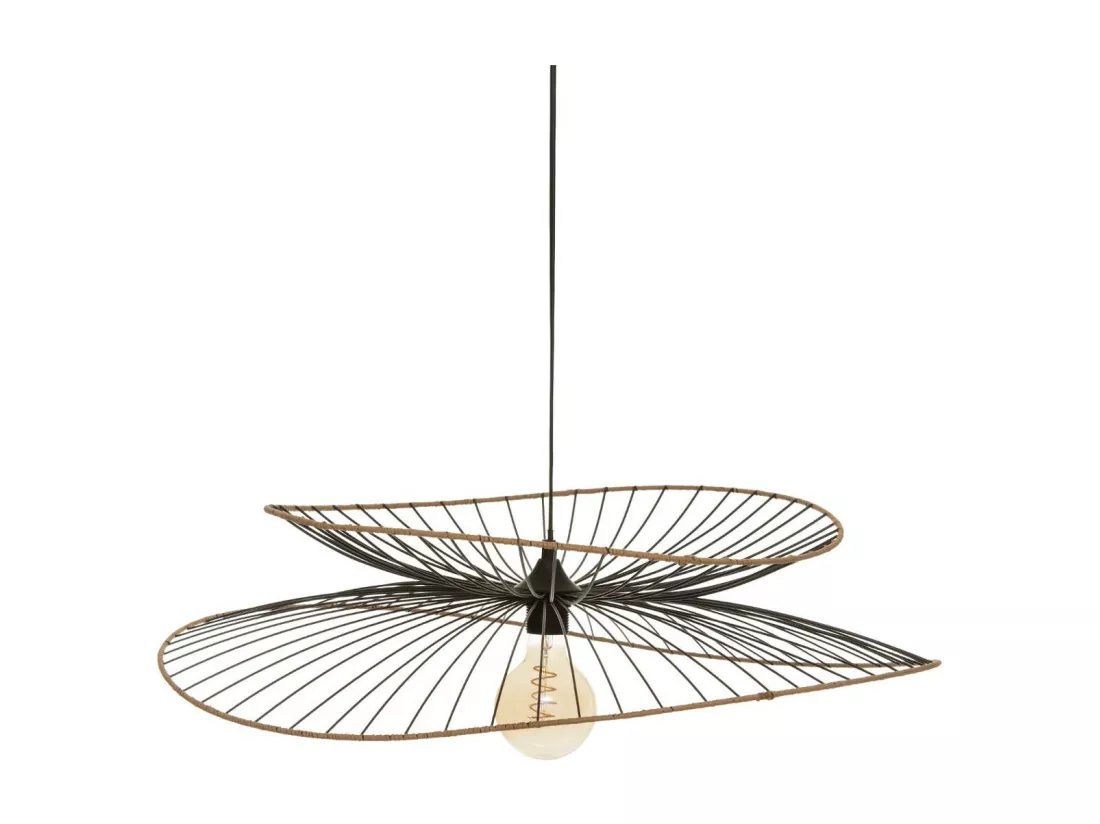 Luminaire Grande Suspension en Métal Noir D 69,5 cm