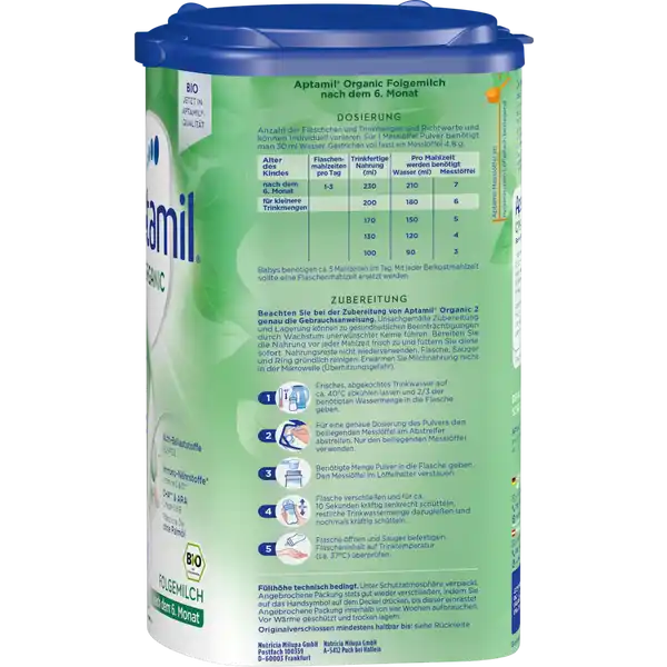 Bio ORGANIC 2 Folgemilch nach dem 6. Monat
