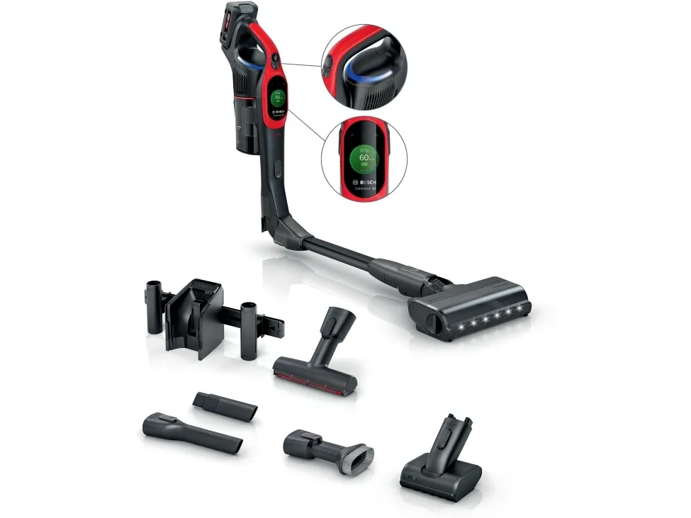 Bosch BCS1041PET, Stick vakuum, Poseløs, Sort, Rød, 0,4 L, Dry, HEPA