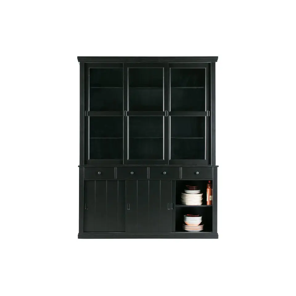 WOOOD Lagos Buffetkast - Grenen - Zwart - 214x166x48