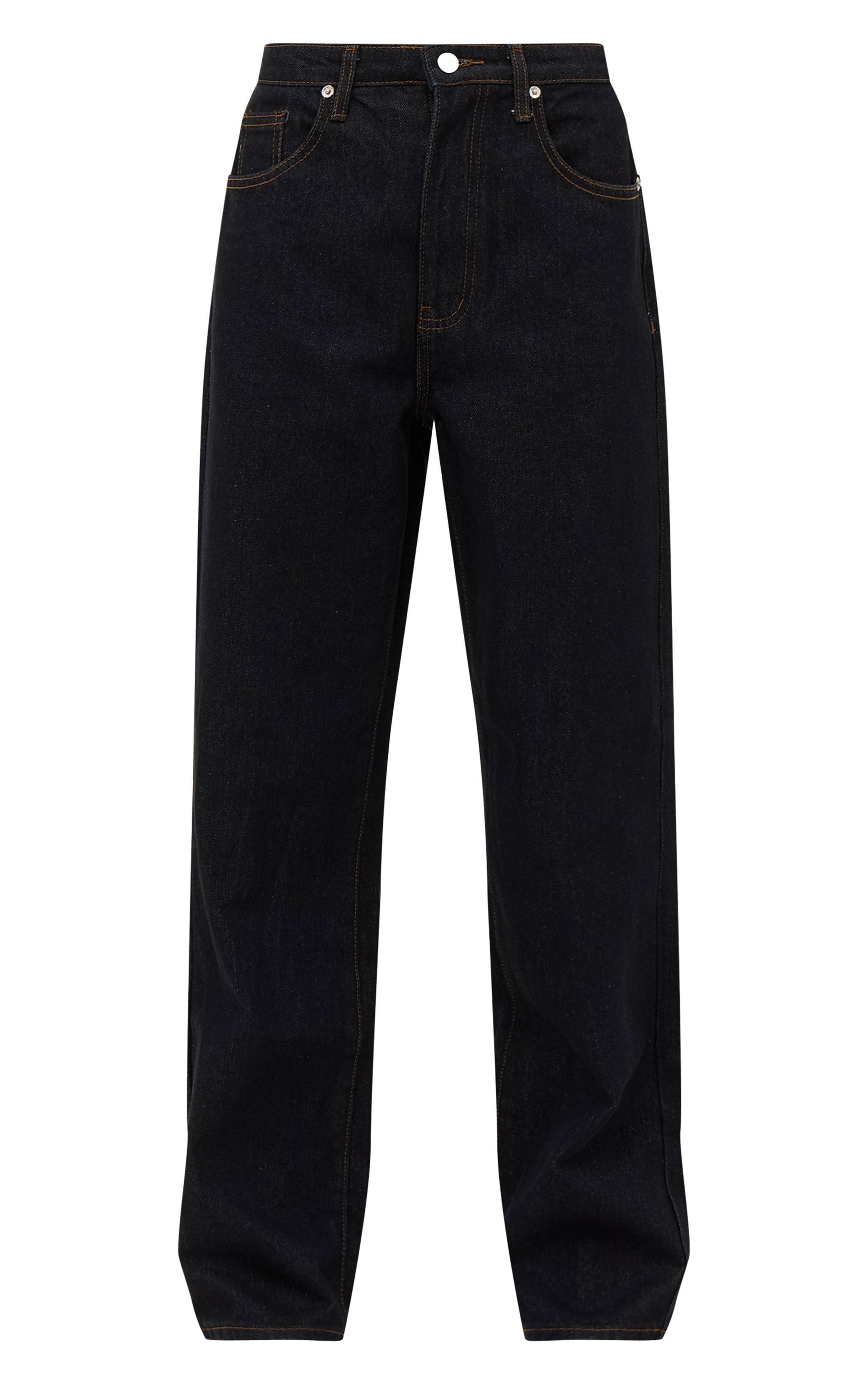 Bleu Indigo Foncé Prettylittlething Jean Droit Taille Haute