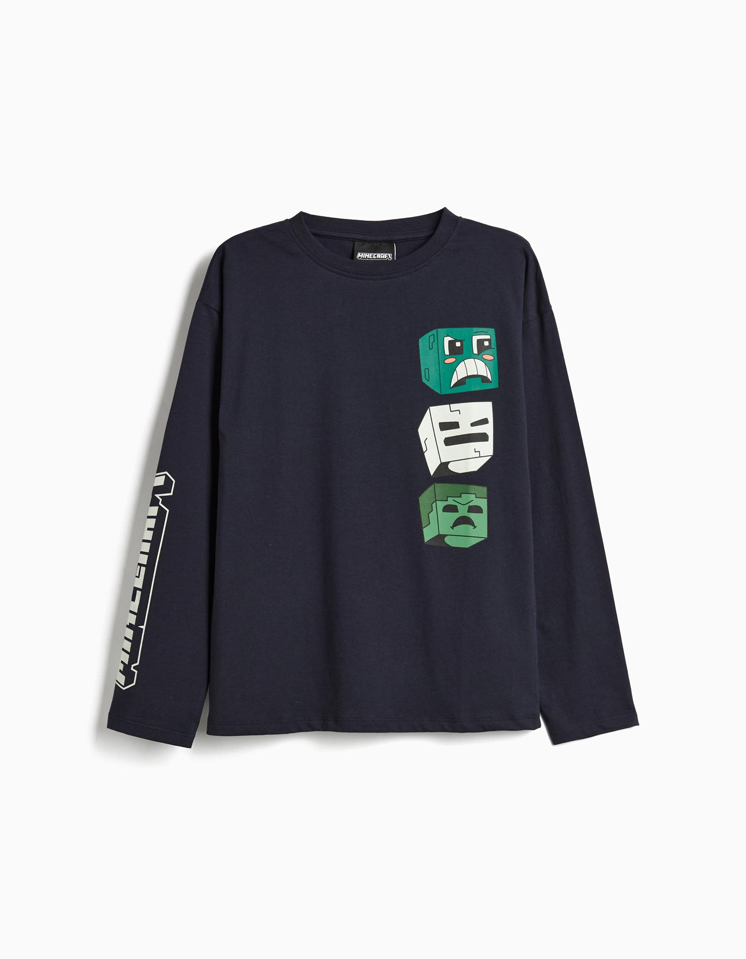 T-shirt de Manga Comprida 'Minecraft', Menino, Azul Escuro