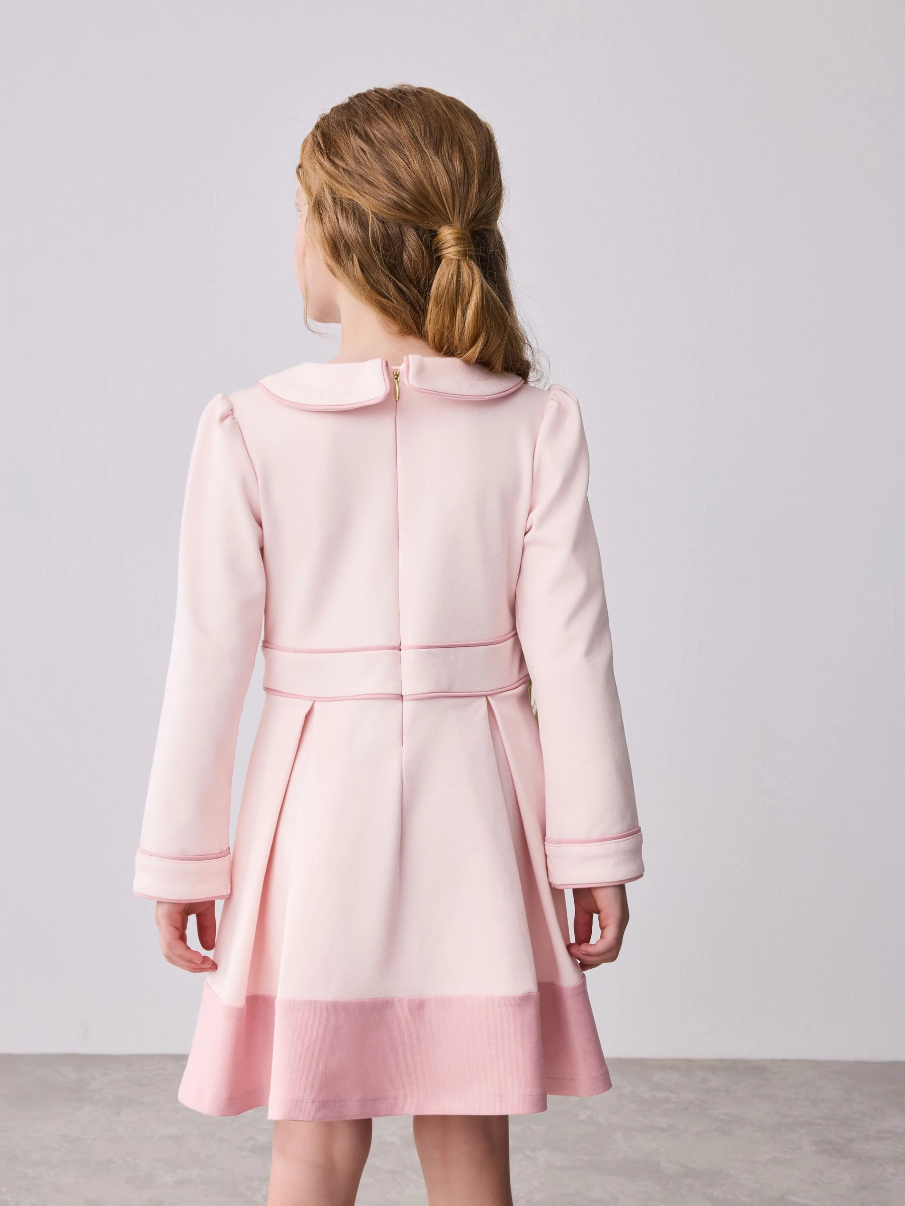 Roze - Baker by Ted Baker Bow Collar Pleated Ponte Dress