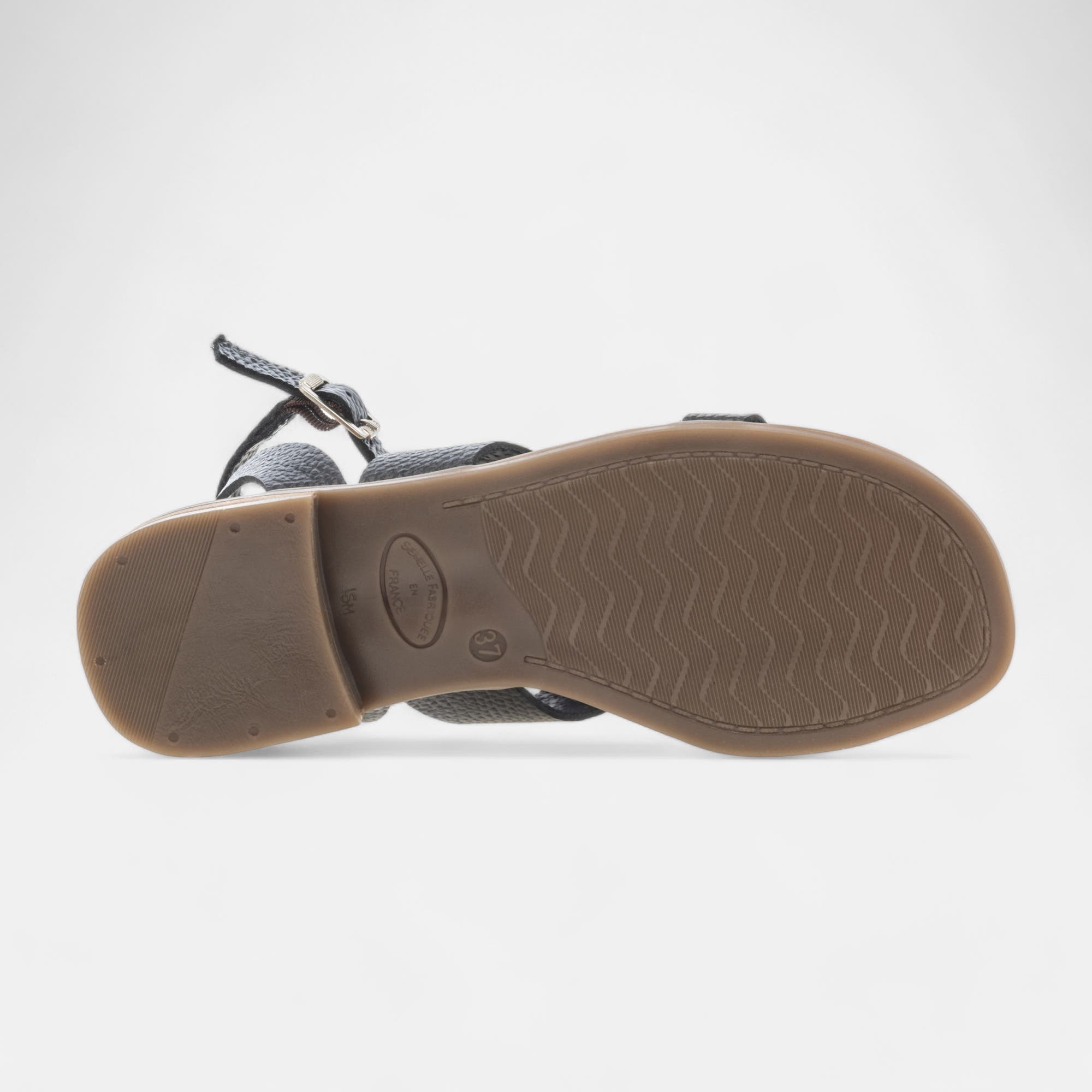 Sandales Femme en cuir noir