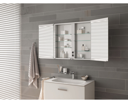 KEUCO Royal Match spiegelkast 65 x 16 x 70 cm aluminiumkleurig 2-deurs LED IP 20