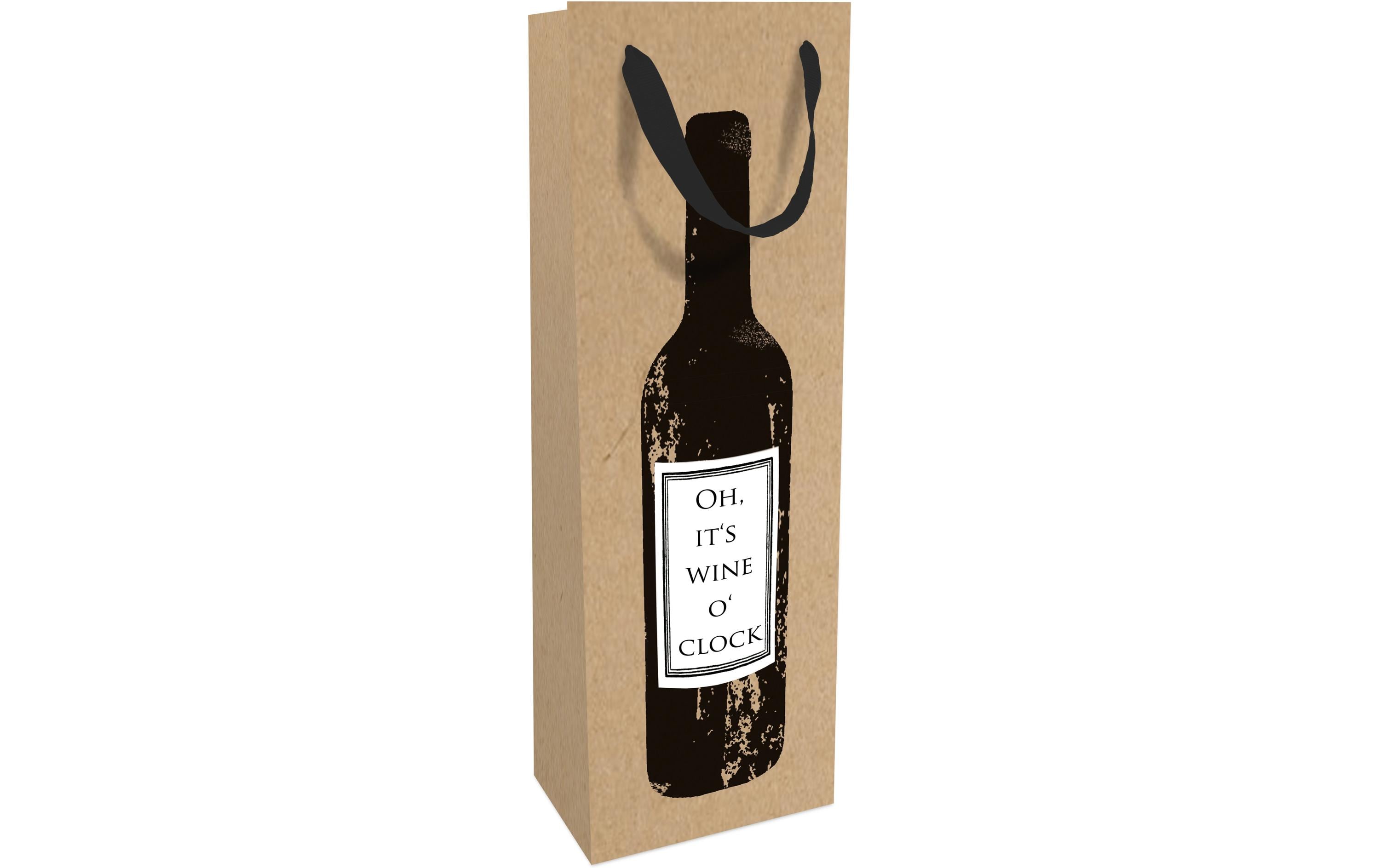 Flaschentasche Wine o Clock 12 x 37 x 8 cmGeschenktüte
