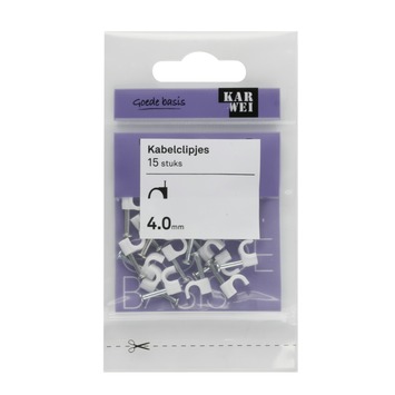 KARWEI kabelclip wit 4 mm wit (15 stuks)