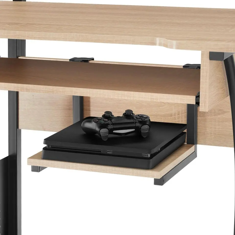 tectake Bureau Fife 80x65,5x130,5cm, Industrieel Licht Hout, Eiken Sonoma