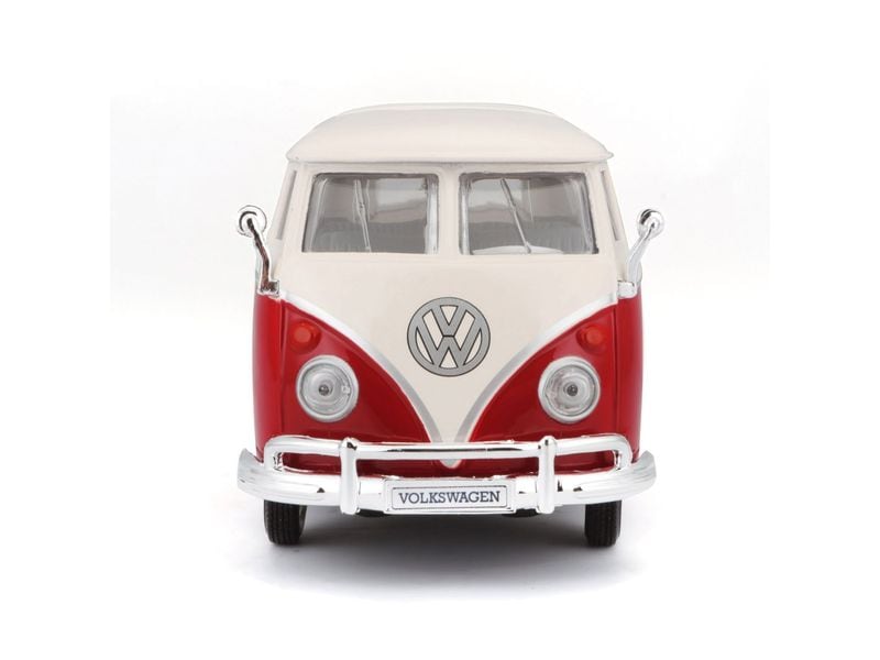 Maisto Volkswagen Bulli T1 Van Samba 1:24, Rot Sammlermodell im Massstab 1:24