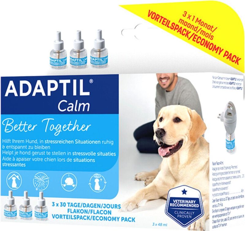 Adaptil Calm Navulling - Voordeelpak 3x48 ml - Antistress Hond - Navullingen voor Adaptil Calm Verdamper