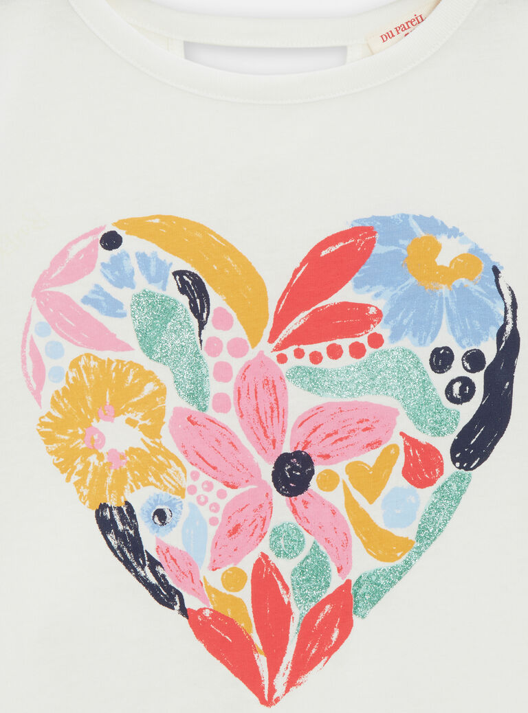 T-shirt écru ouvert dans le dos pour fille