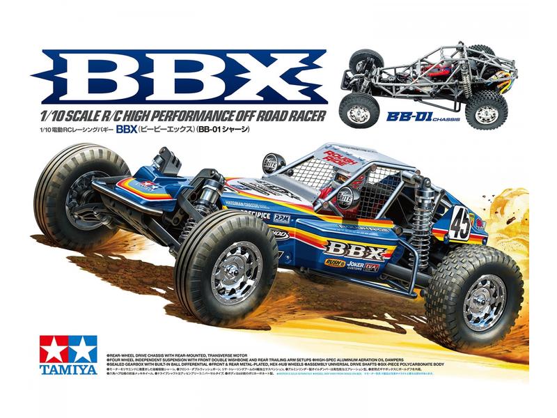 Tamiya Buggy BBX, BB-01, 2WD, Bausatz, 1:10 RWD Off-Road Buggy im klassischen Design auf einer neuen Plattform