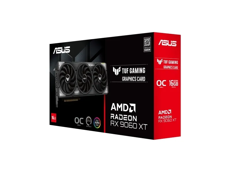 ASUS TUF Gaming Radeon RX 9060 XT OC 16GB Grafikkort - 16GB GDDR6, HDMI, 3x DP
