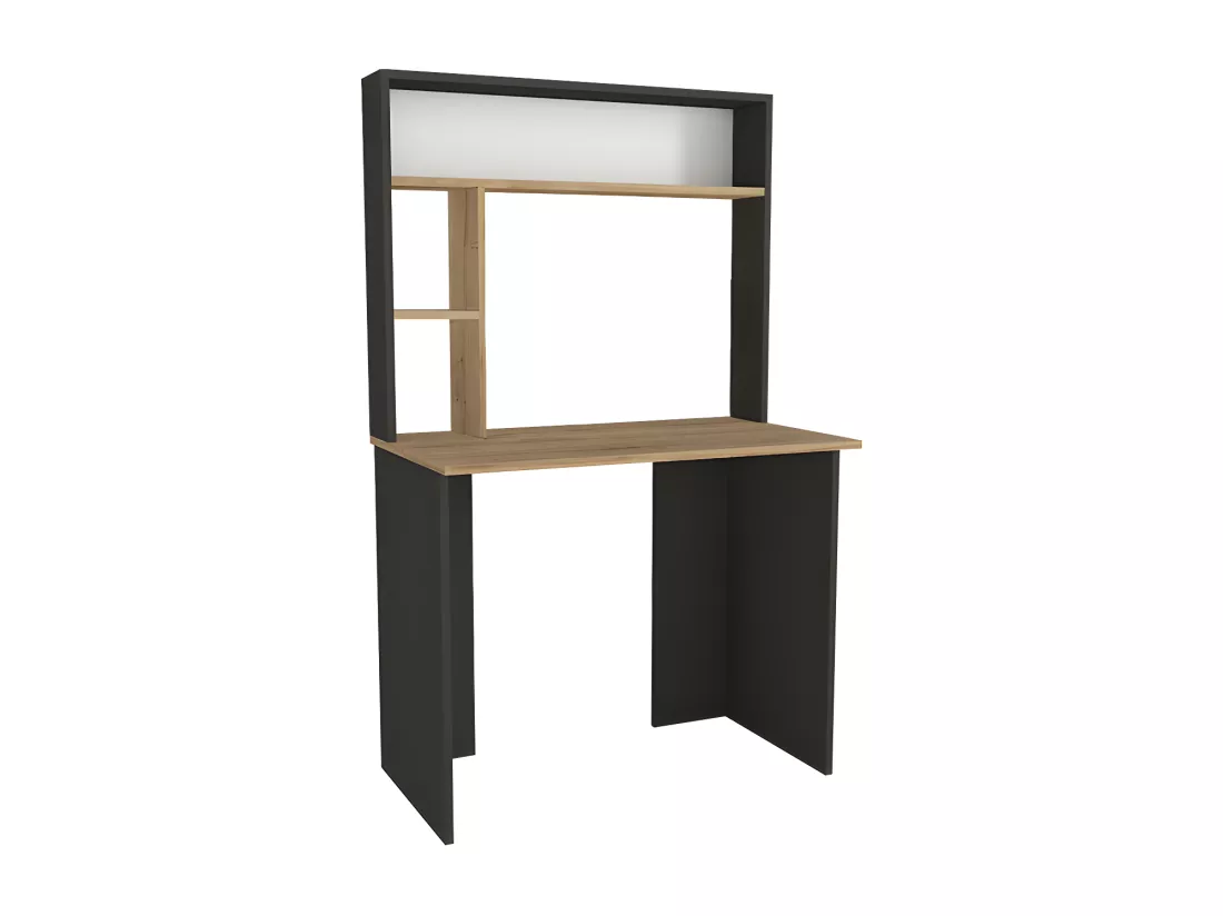 Bureau avec rangements - Noir et naturel - VALURI