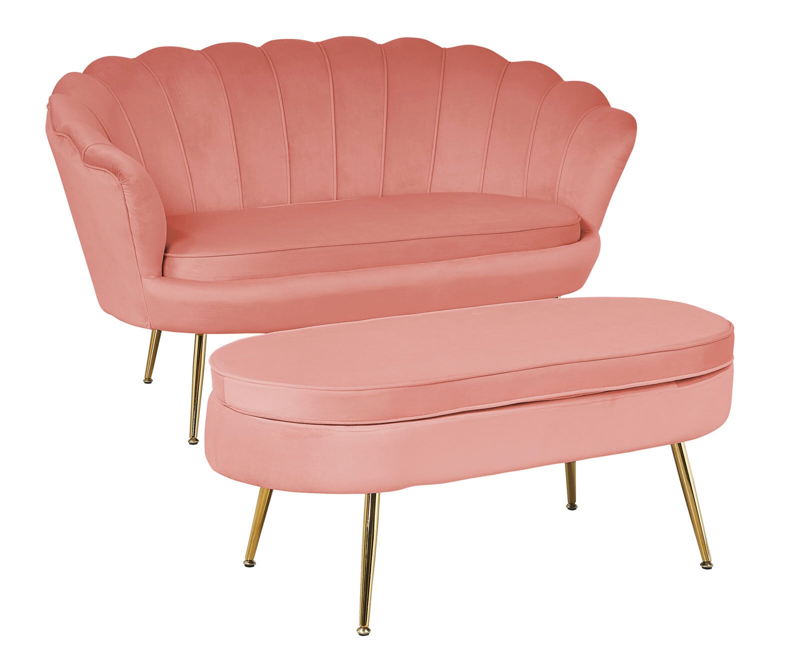 Sofa 2-Sitzer rose
