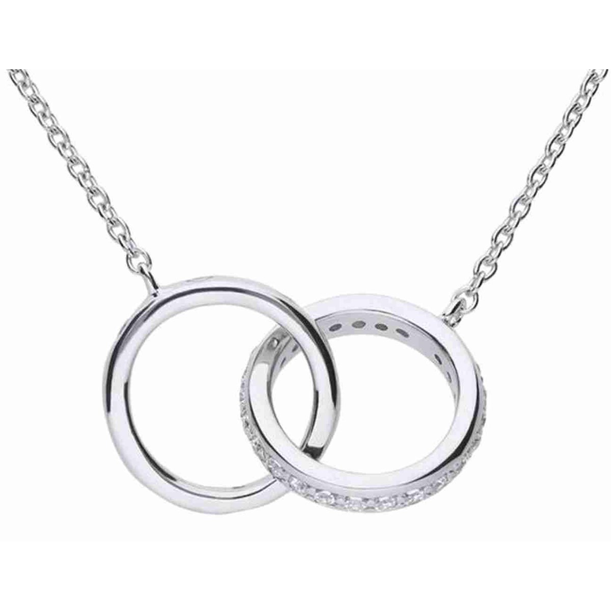 Collier double anneaux en argent 925/1000