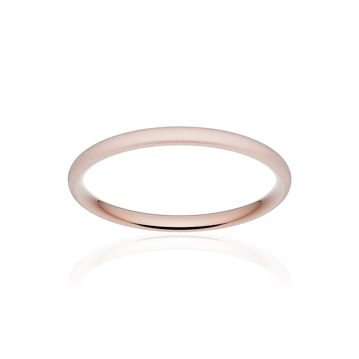 Alliance or 375 rose sablé demi-jonc confort 2mm