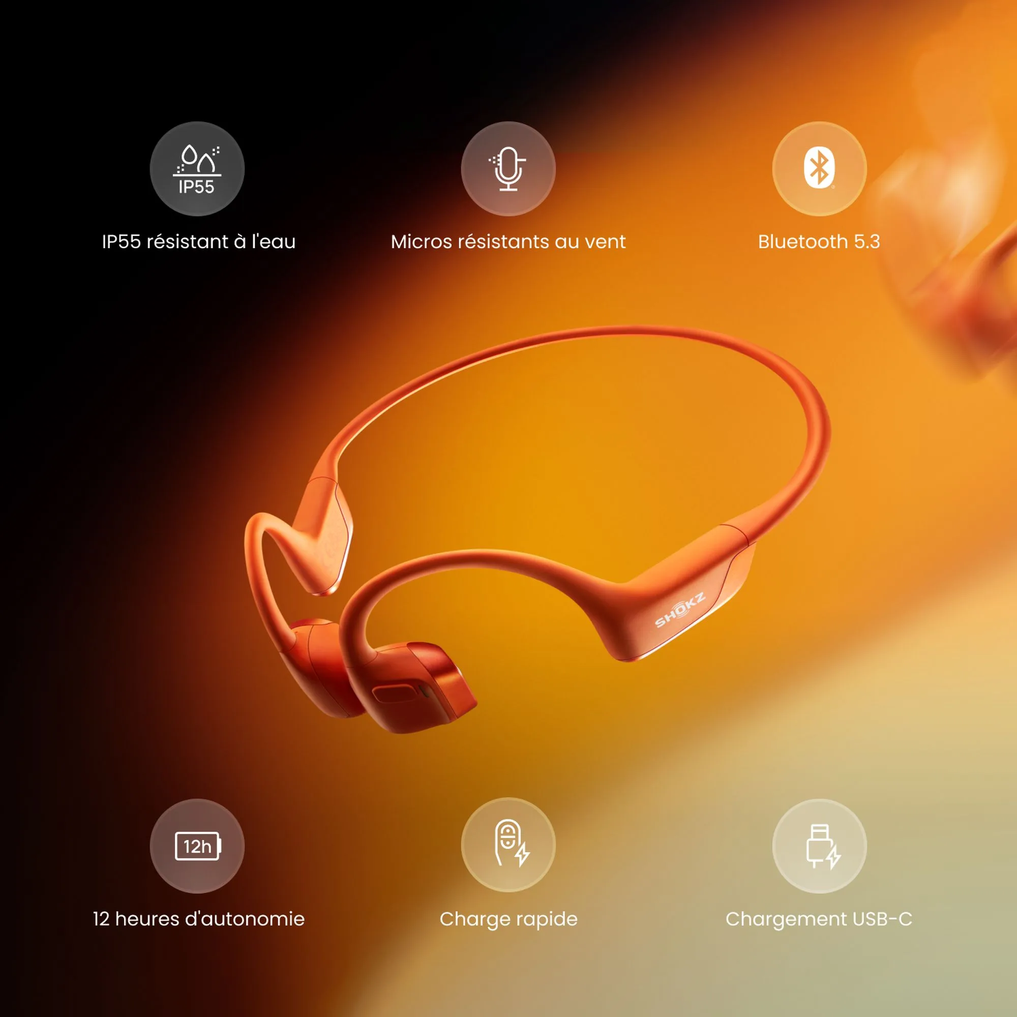 Shokz Open Run Pro 2 Mini Orange Écouteurs Bluetooth