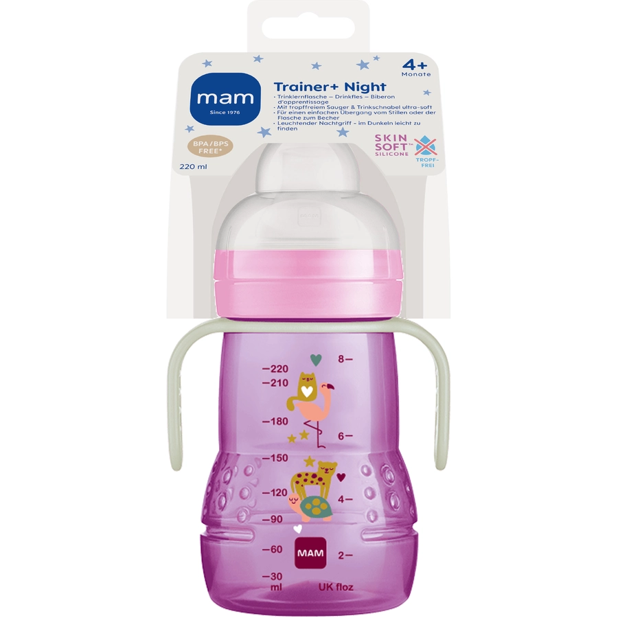 MAM Trinklernflasche Trainer+Night,, 220 ml, Schildkröte
