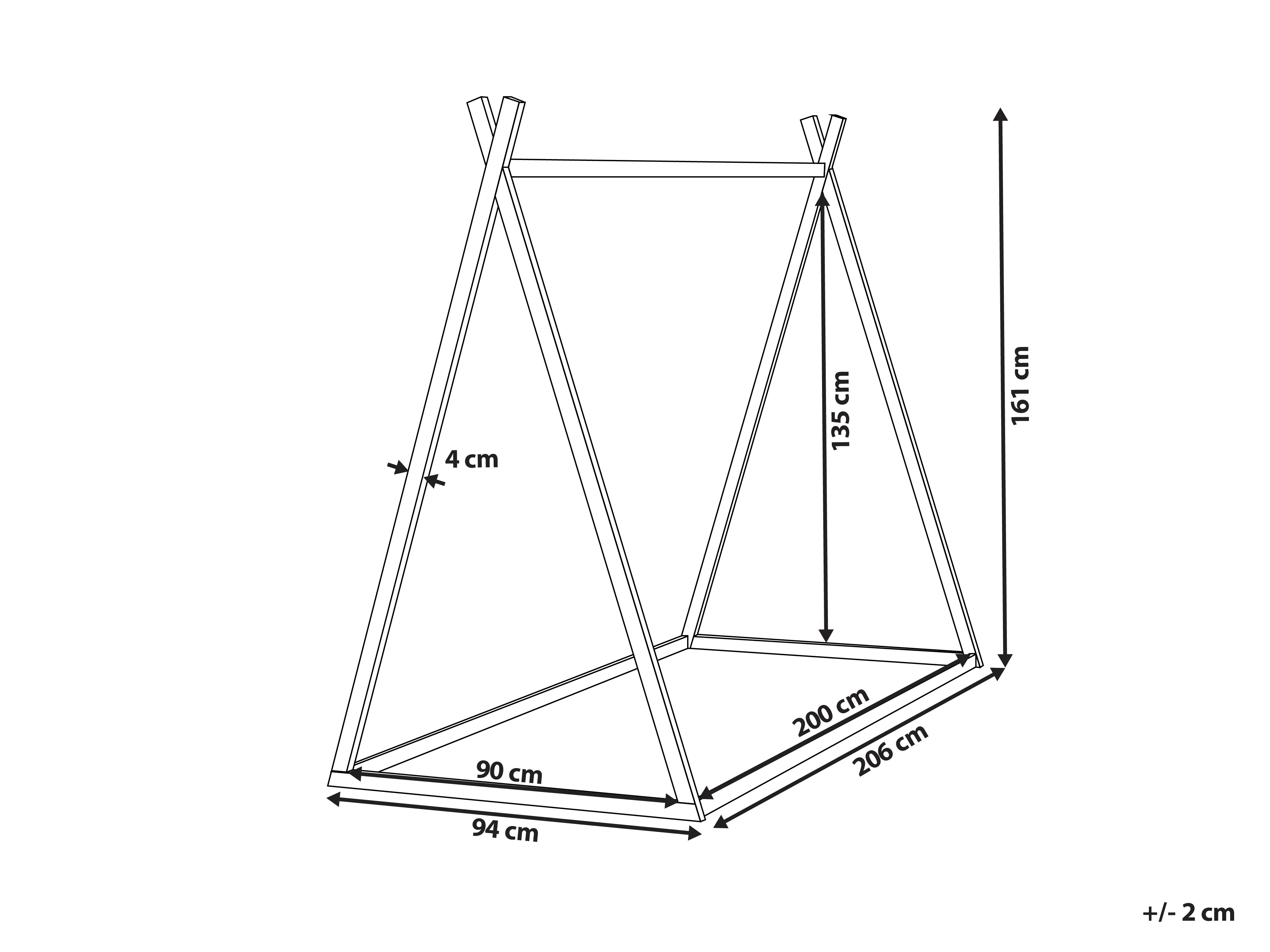 Kinderbed Tent Dennenhout SAURAT 90 x 200 cm Lichtbruin