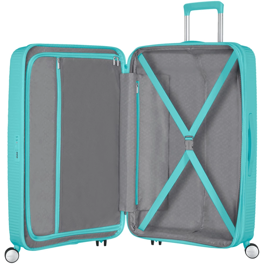 American Tourister Soundbox - 4-Rollen-Trolley L 77 cm erw. poolside blue