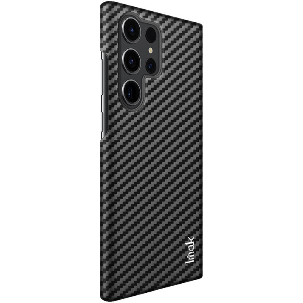Samsung Galaxy S23 Ultra 5G Hardcase Leder Hülle im Carbon Look - Schwarz