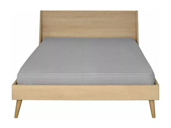 Lit 2 places 160x200 cm bois massif bois naturel MELBA